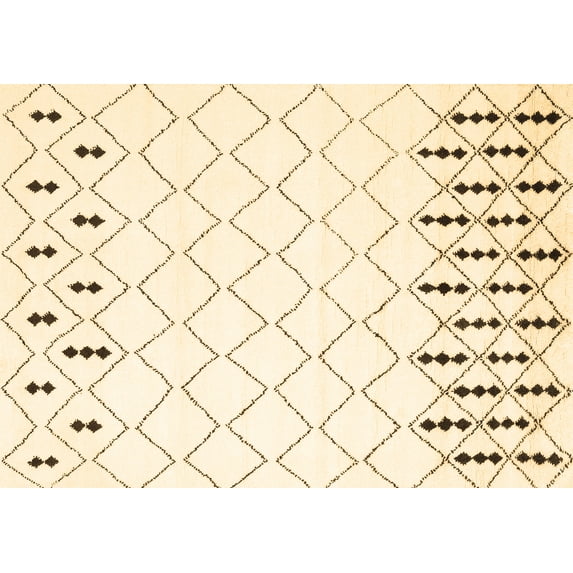 Ahgly Company Indoor Rectangle Trellis Brown Contemporary Area Rugs, 6' x 9'