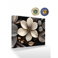 thumbnail image 2 of Gold Black Flower Wall Art for Living Room,Canvas Picture Wall Decor for Bathroom Bedroom,Blossoming Botanical Prints Leaf Painting Artwork for Office Kitchen Hallway Dining Room Home Decor 12"x16", 2 of 8