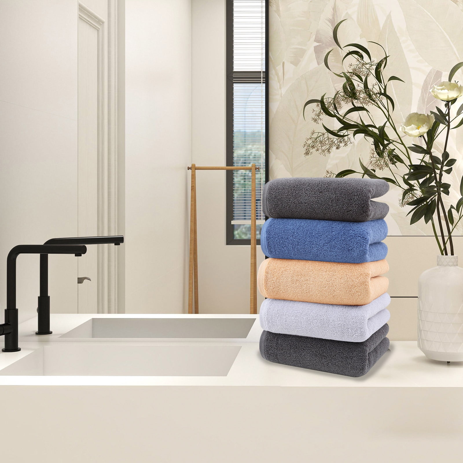 Jubipavy Shower Towel Wash Cloths Towel Towels For Bathroom Face Towels 5 Set Of Towel Soft Face Towels