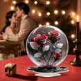 thumbnail image 2 of DefiDgd Valentine's Day Romantic Table Standing Statue Ornament,2D Flat Acrylic Table Decoration for Holiday Home Office Desktop(Rose Crystal Ball), 2 of 9