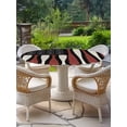 thumbnail image 3 of Independence Day Round Fitted Tablecloth with Elastic Edge, Watercolor U. S. Flag Themed Baseball Sport Waterproof Stretch Table Covers for 45"-54" Tables Wipeable Table Cloth for Outdoor, 3 of 9