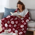 thumbnail image 3 of Pink Pumpkins Fall Fleece Throw Blanket for Couch, Autumn Thanksgiving Botanical Blush Pink Microfiber Flannel Blanket, Lightweight Soft Throw Blankets for Women, Girls, Adults, 50"x80", 3 of 8