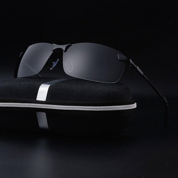Gafas de sol polarizadas para hombre Half-frame Driving Classic Retro A2 Black Frame Gray, Virtual Warehouse Sin marca, antirreflejo y protección Uv
