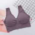 thumbnail image 4 of Cavosen Comfortable Bra Lace Wireless Bras Push Up Solid Stretch Bralettes Wide Straps Breathable Tshirt Casual Underwear, 4 of 9