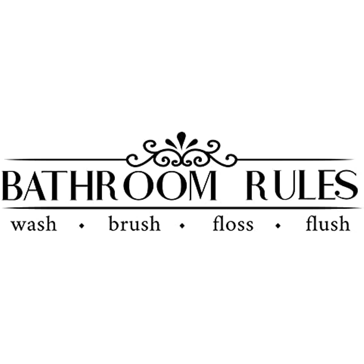 1 Sheet Bathroom Rules Wall Stickers Family Lettering Wall Decals