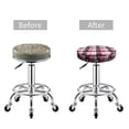 thumbnail image 3 of Uemuo Heart Plaid Pattern Round Bar Stool Seat Covers Washable Stool Cushion Slipcover Elastic Bar Chair Covers-14 inch, 3 of 7