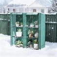 thumbnail image 2 of Lean-To Portable Greenhouse with 3-Tier Wire Shelves, 56.7" x 18.9" x 59.8"/55.9" H, Powder-Coated Steel Frame, 140 GSM UV-Resistant PE Cover, Dual Roll-Up Zipper Doors for Outdoor Plant Care, 2 of 10