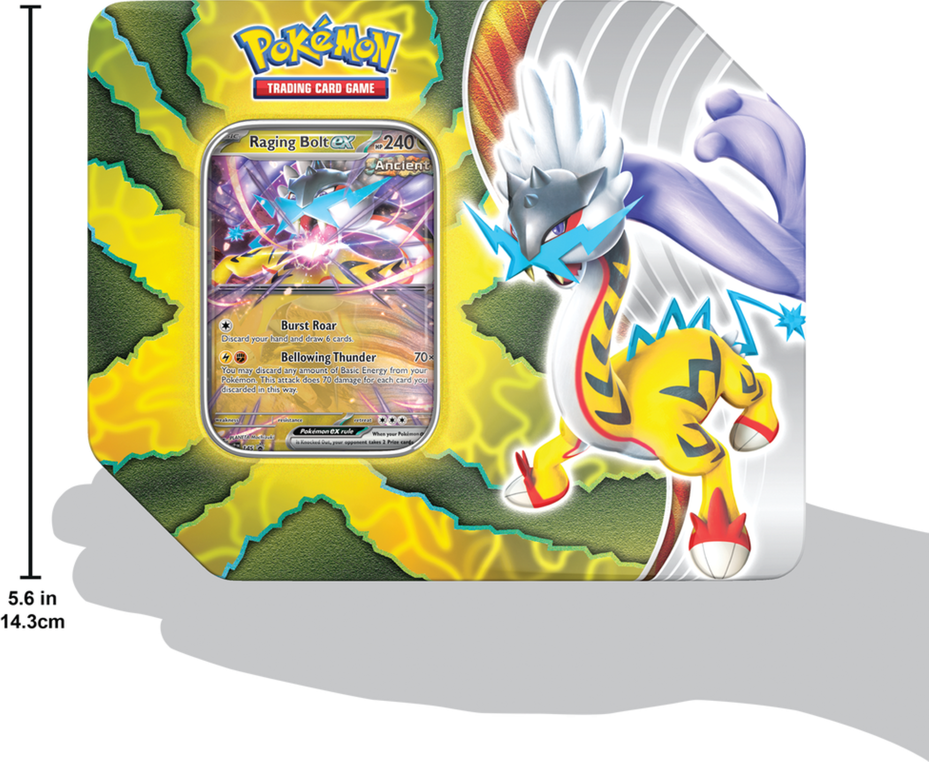 Pokemon Trading Card Games Paradox Destinies Tin - Raging Bolt Ex