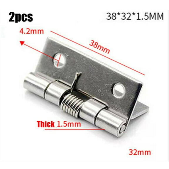 2pcs Self Closing Stainless Steel Spring Door Hinge Hardware 1/1.5/2/2.5/3/4Inch