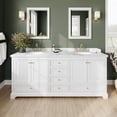thumbnail image 2 of Wyndham Collection Deborah 80" Cabinet Wood Double Bathroom Vanity in White/Gold, 2 of 6
