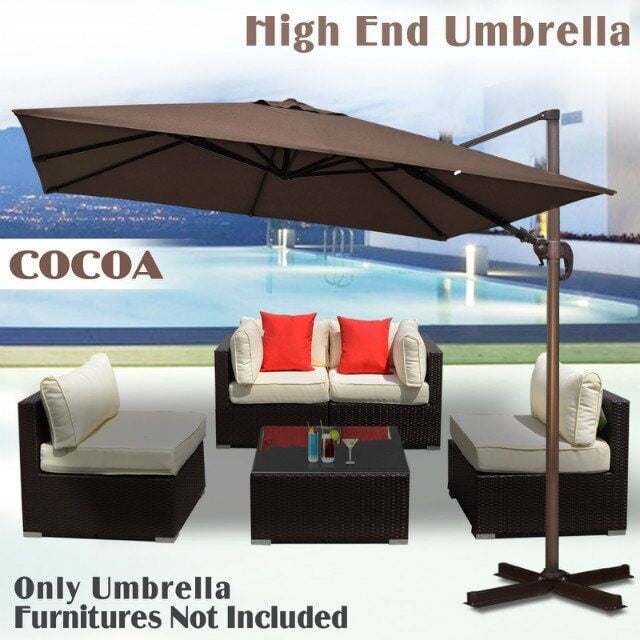 Sunrise Umbrella 10'X10' Deluxe ROME offset Hanging Cantilever Patio UmbrellaCocoa Walmart