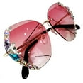 thumbnail image 5 of YCNYCHCHY Sunglasses For Women UV Protection Sun Protection Round Face Slimming Effect Net Red Rhinestone Sunglasses For Women Han Banchao, 5 of 9