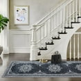 thumbnail image 3 of 2X10ft Hallway Runner Rug, Persian Blooms Washable Non-Skid Area Rug, Farmhouse Entryway Runner Area Rug for Living Room,Bedroom, Kitchen, Laundry Room,Home Office-Black, 3 of 7