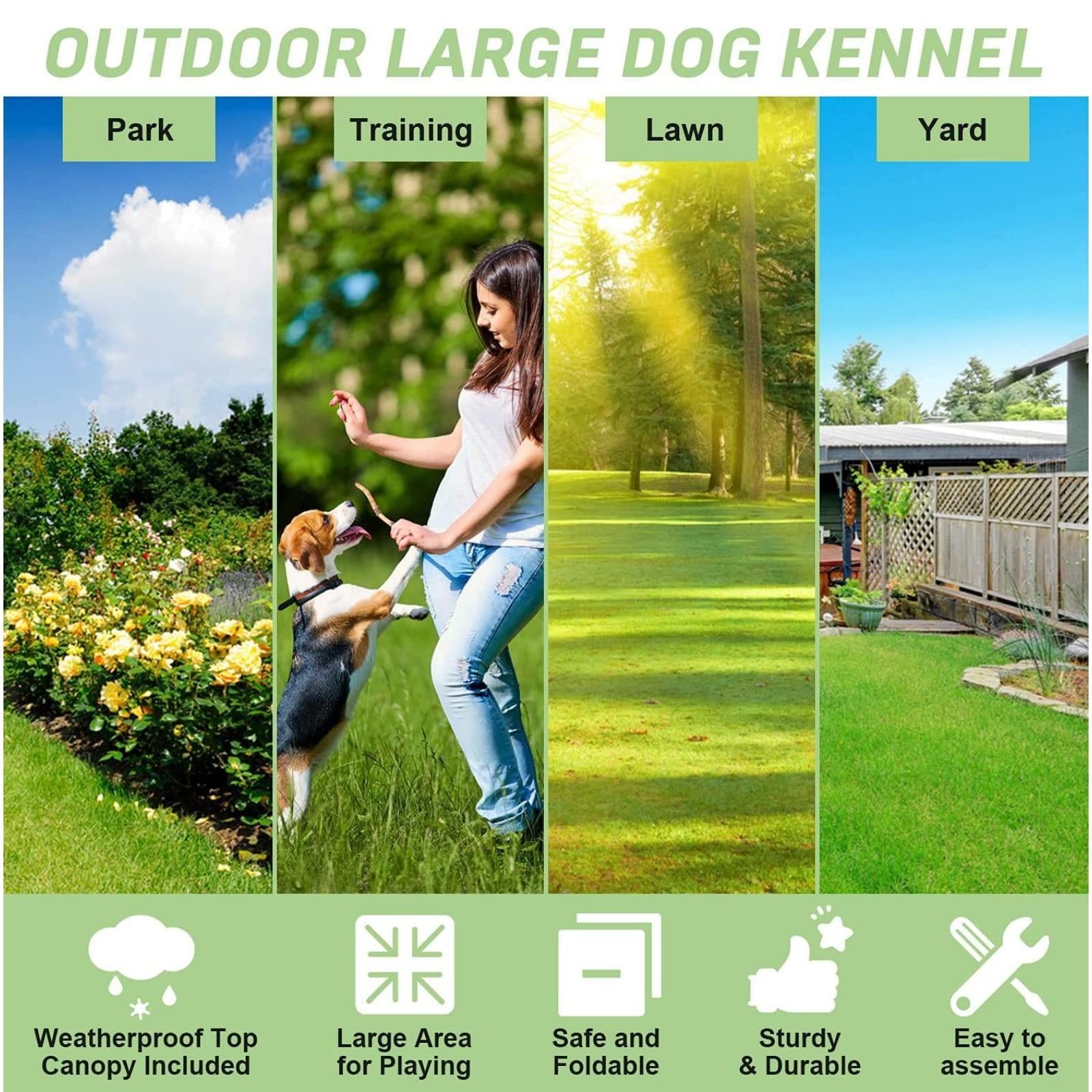 Buy Large Dog Kennel 4'x4'x4.4' Heavy Duty Welded Wire Dog Cage with