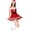Red #04, variant on Christmas Dresses for Women Solid Color Fashion Warm Halter Dress Suit with Cloak(1PC Skirt + Belt + Gloves + Hat + Neck Ornament)