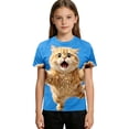 thumbnail image 2 of Lullu Toddler Boys Funny Animal Graphic T Shirt Cute Cat Print Short Sleeve Round Neck T-Shirt Top, Sizes 3-4, 2 of 5