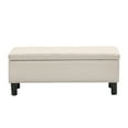 thumbnail image 5 of Storage Ottoman Bench with Wood Legs, Upholstered Bedroom Bench with Button-Tufted, Storage Bench with High-density Resilient Sponge Rivet Design for Bedroom, Linen, Darkgrey, 5 of 10