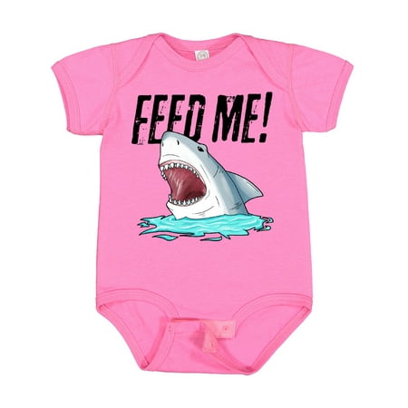 

Inktastic Feed Me with Shark Head Gift Baby Boy or Baby Girl Bodysuit