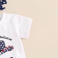 thumbnail image 6 of Okbabeha Kids Toddler Girls 4th of July Outfit,Short Sleeve Letter Tee Shirt+Stars Stripes Flare Pants Bell Bottom Outfits, 6 of 8