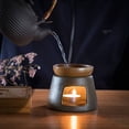 thumbnail image 5 of Warmself Hand Made Large Capacity Essential Oil Burner Wax Melt Burners, Aromatherapy Aroma Burner Ceramic Oil Diffuser Candle Tealight Holder Home Bedroom Decor Brown, 5 of 6