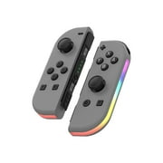 Switch Wireless Controllers with LED Light Replacement Wireless Gamepad Joy-con Dual Vibration (Grey)
