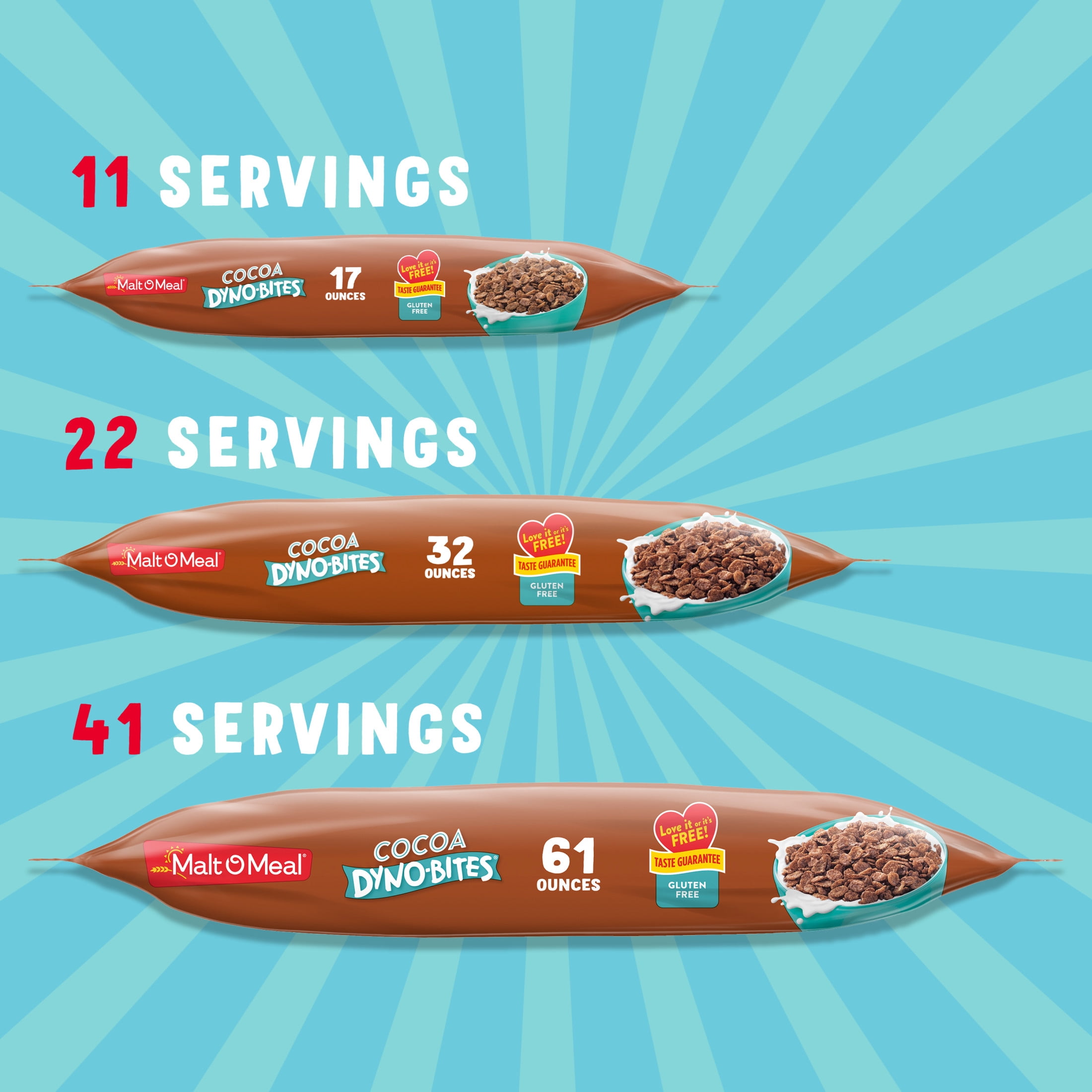 Malt-O-Meal Cocoa Dyno Bites Gluten Free Breakfast Cereal, 17 oz Resealable Bag