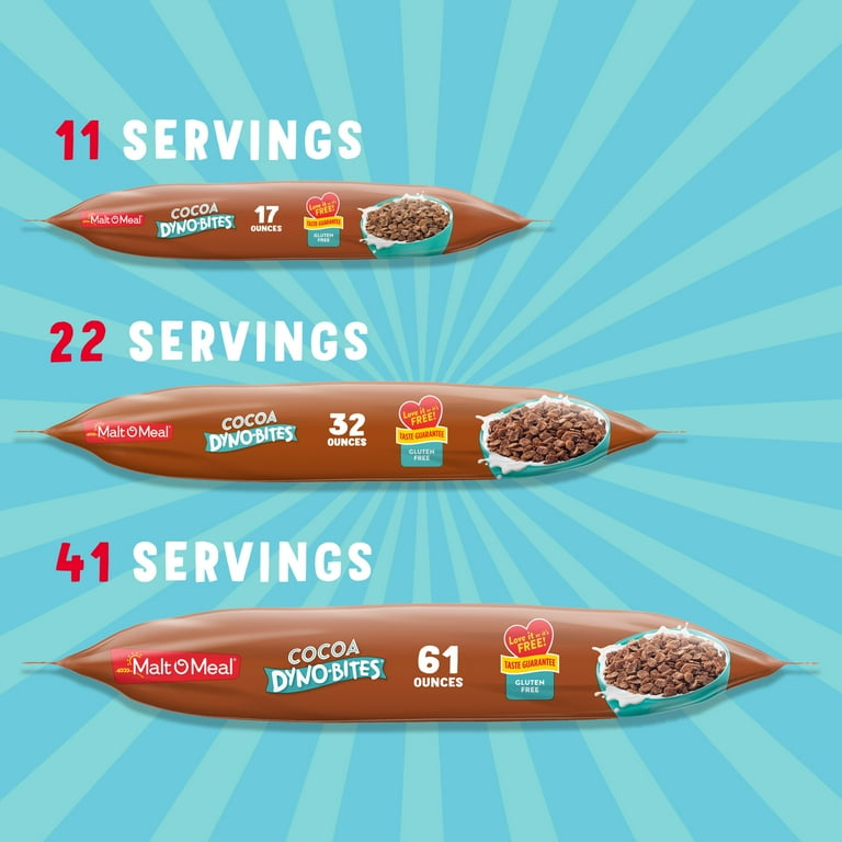 Malt-O-Meal Cocoa Dyno Bites Cereal, 61 oz Resealable Bag