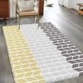 thumbnail image 3 of Area Rug 3x5ft Herringbone Pattern Carpets Indoor Floor Area Mat Washable Entrance Mat Rugs for Living Room Dining Room Kitchen Bedroom, Vintage Yellow Ombre Grey Sofa Throw Carpet, 3 of 9