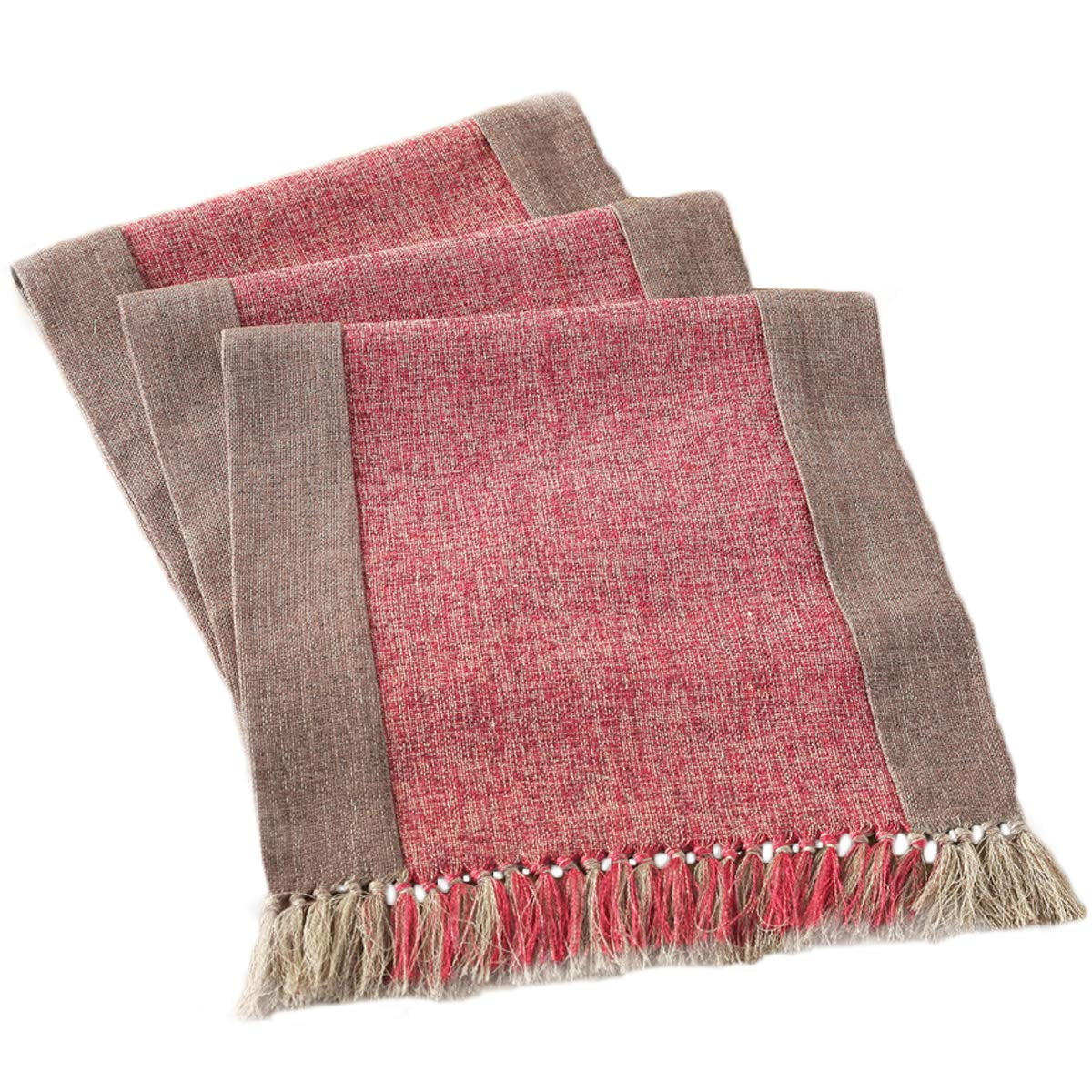 Coolmade Cotton Table Runner with Fringe Non Slip Farmhouse Tassel
