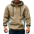 thumbnail image 2 of ZyeKqe Mens Hoodies Fleece Lined Drawstring Long Sleeve Sweatshirts Outwear Hiking Pullover Tops, 2 of 7