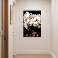 thumbnail image 3 of ZHONGYUTONG African American Wall Art White Painting Bloom Flower on Black Women Head Canvas Prints Africa Girl Portrait Pictures Framed Modern Home Decor (24.00" x 36.00"), 3 of 5