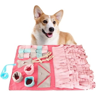 Puppy Play Mat with Detachable and Interchangeable Toys 23”x20” Pink Dog  Playmat