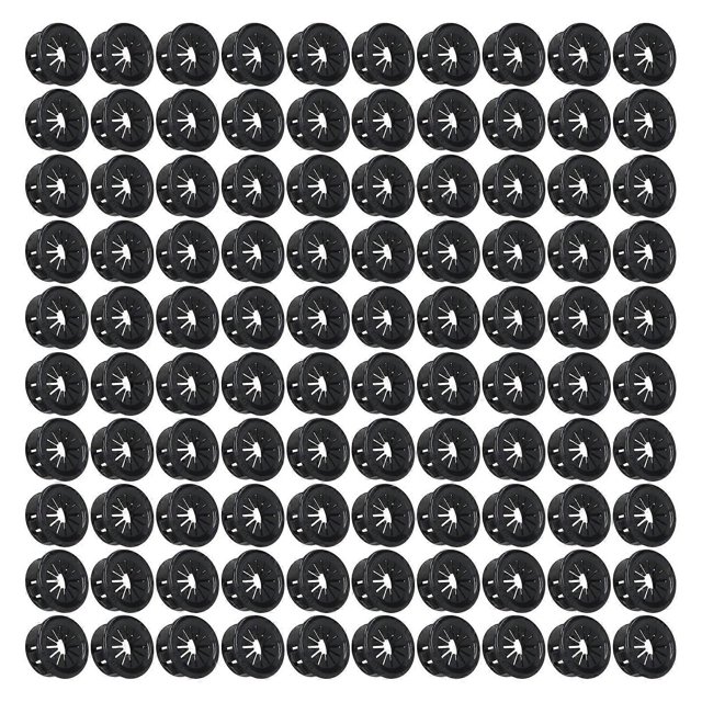 200Pcs Cable Grommets Stable Fixation Fire Resistant Pa66 Insulated Buckle Type Cord Wire Hole Cover Black Inner Hole Dia 20.6mm / 0.81in