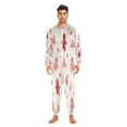 thumbnail image 5 of 1 Piece Adult Onesie Pajamas Cozy & Loose-Fit Sleepsuit Loungewear with Pockets Gingerbread Men Pattern Small, 5 of 7