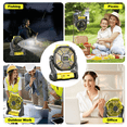 thumbnail image 7 of GVDV Camping Fan with LED Lantern, Portable Battery Operated Outdoor Fan, Personal Rechargeable Desk Fan for Travel, Hiking, Fishing, Picnic, Yellow, 7 of 7