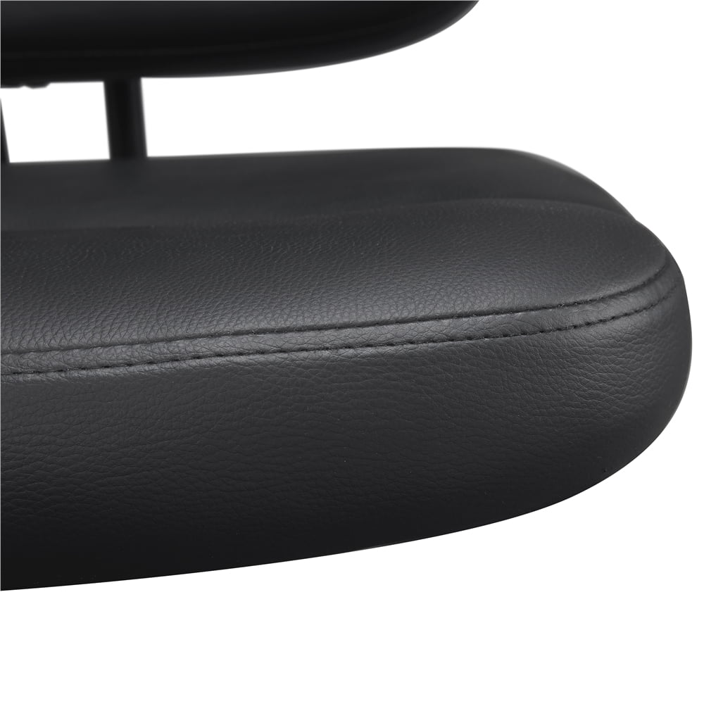 Yaheetech Adjustable Armless Office Chair with Ergonomic Backrest, Black
