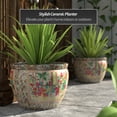 thumbnail image 2 of Red Lantern Large 18" Rose Medallion Porcelain Fishbowl Planter, 2 of 6