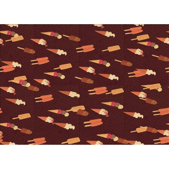 Ahgly Company Indoor Rectangle Patterned Grapefruit Red Area Rugs, 7' x 10'