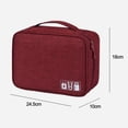 thumbnail image 2 of Bolsa de maquillaje de viaje, bolsa grande para cosméticos, estuche organizador de maquillaje para mujeres y niñas, color burdeos, 2 of 5