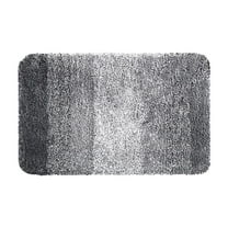 Btomtd 19.68' x 31.49' Flocked Entryway Mat Bath Absorbent Floor Mat Plush Doormat for Tub Shower Area Non Slide Carpet Kitchen Foot Rug, Gray