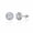 silver-3mm, variant on Sterling Silver 4mm Simulated Diamond Main Stone CZ Cubic Zirconia Halo Stud Earrings for Women