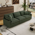 thumbnail image 2 of LUCKHAO Modular Corduroy Sectional Sofa ,2/3/4/5 Seat / L-Shaped Corduroy Deep Seat Couch with 4 Pillow for Living Room Bedroom Apartment Beige/ Green, 2 of 7
