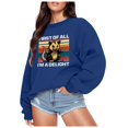 thumbnail image 1 of Wyzesi Sweatshirts à Enfiler pour Femmes Maxi Pull Imprimé Amusant Automne et Hiver Sweatshirts à Col Rond Mode Automne Manches Longues, 1 of 5