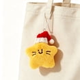 thumbnail image 4 of Hovilon Yellow Chrismas Star Plush Keychain - Christmas Hat Star Doll Plush Keychain, Cute Star Backpack Keychain Accessories, Polyester Soft Festive Pendant Car Interior Decoration Holiday Gift, 4 of 5