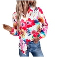 thumbnail image 2 of Pntutb Camisa De Solapa De Manga Larga Con Botones Estampado De Flores Para Mujer Liquidación Pntutb Pntutb-17, 2 of 5