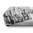 thumbnail image 3 of Black and White Soft Flannel Fleece Throw Blanket, Meadow Flowers and Dragonfly Silhouettes Spring Nature Illustration, Cozy Plush for Indoor and Outdoor Use, 50" x 60", Black and White, by Ambesonne, 3 of 6