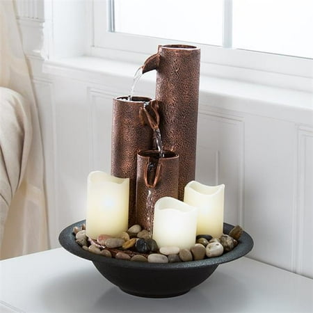 Indoor Water Fountain With Led Lights Tired Column Tabletop Candles Soothing Sound Canada - Tabletop Water Fountain Canada Indoor Water Fountain With Led Lights Tired Column Tabletop Candles Soothing Sound Canada - Tabletop Water Fountain Canada