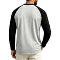 thumbnail image 4 of Garbnen S-4XL Long Sleeve Shirt Men Crew Neck Mens Raglan T Shirt Casual Basic Relaxed Fit Color Block Fall Winter Mens Shirts Big and Tall White S, 4 of 4