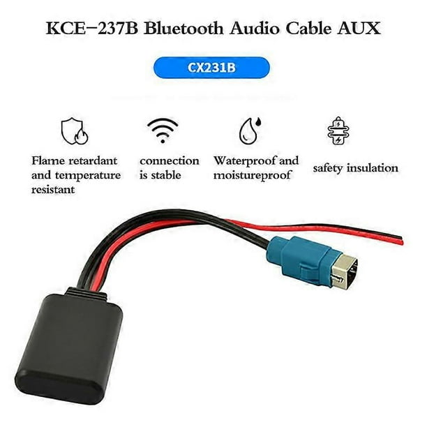1Pc Car Bluetooth 50 Wireless Music Adapter for Alpine Radio AUX Cable Adapter KCE-236B CDE9885 9887 to Smartphone