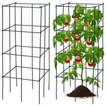 Spaco 4 Pack Garden Trellis for Climbing Plants for Flower Vegetable, Green Plant Support for Tomato, Flower Outdoor